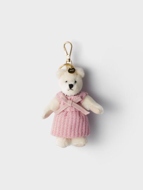 Prada Teddy bear keychain charm