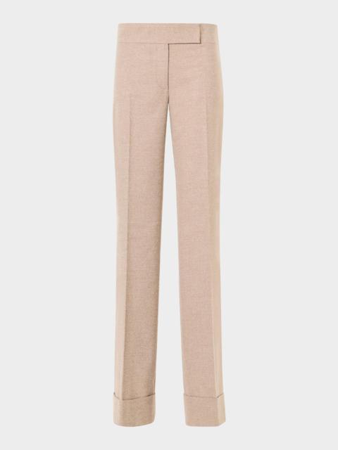 AKRIS Milly Cuffed Straight-Leg Pants