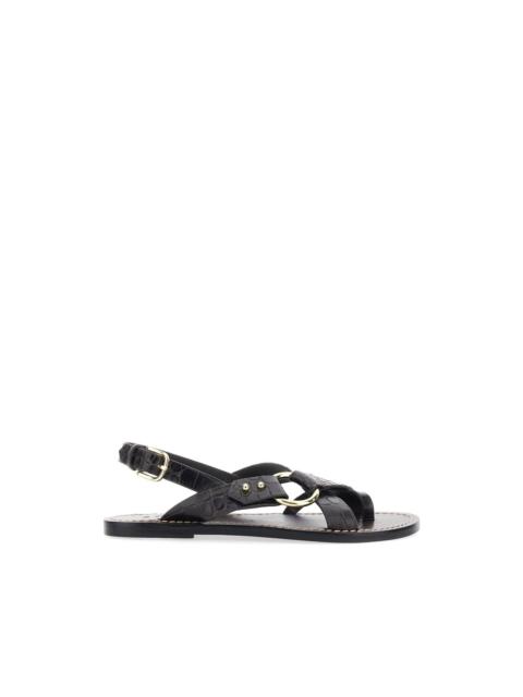 soeur circle crocodile effect sandals