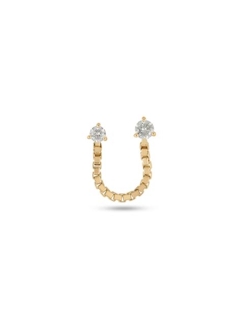 STONE AND STRAND Diamond Block Chain Double Stud Earring