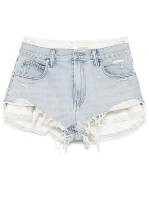Alexander Wang Cutoff silk-layer shorts