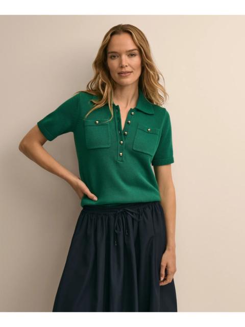 Brooks Brothers Cotton Short-Sleeve Polo Sweater