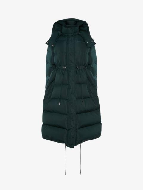 Alexander McQueen Exploded Puffer Coat in Forest Green