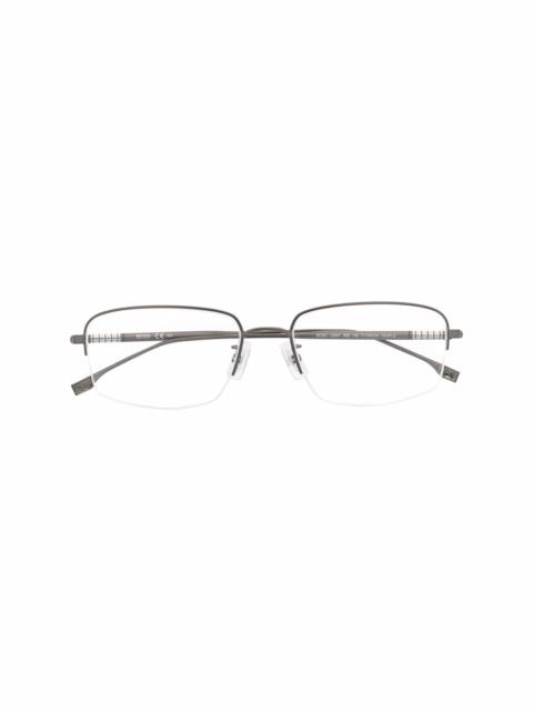 BOSS rectangle-frame logo-embossed glasses
