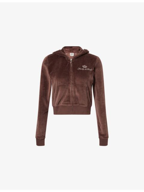Sporty & Rich Sporty & Rich x Juicy Couture Cotton-Velour Hoody