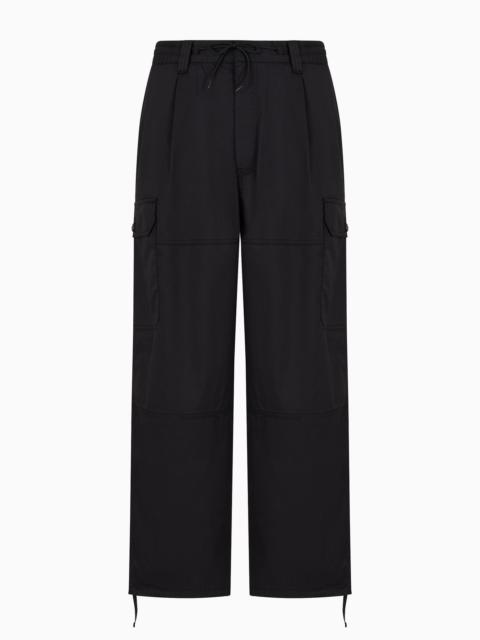 EMPORIO ARMANI Bonded lightweight twill cargo trousers