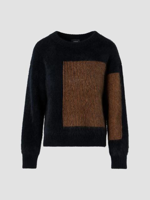 AKRIS Women's Striped Cashmere Crewneck Sweater - Black Vicuna