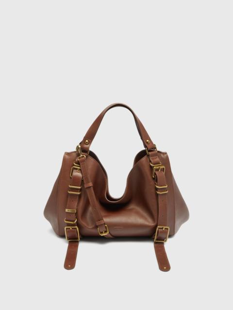 Diesel D-ONE-MEDIUM TOP-HANDLE BAG IN TREATED LEATHER