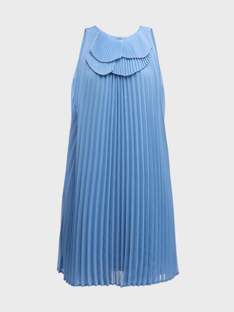 EMPORIO ARMANI Sleeveless Pleated Mini Shift Dress