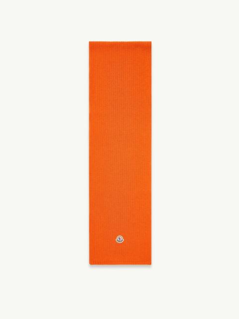 Moncler Wool Blend Logo Scarf