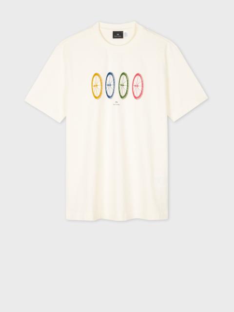 Paul Smith Ecru 'Wheels' Print T-Shirt