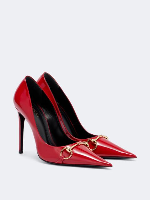GUCCI Donna Horsebit patent leather pumps
