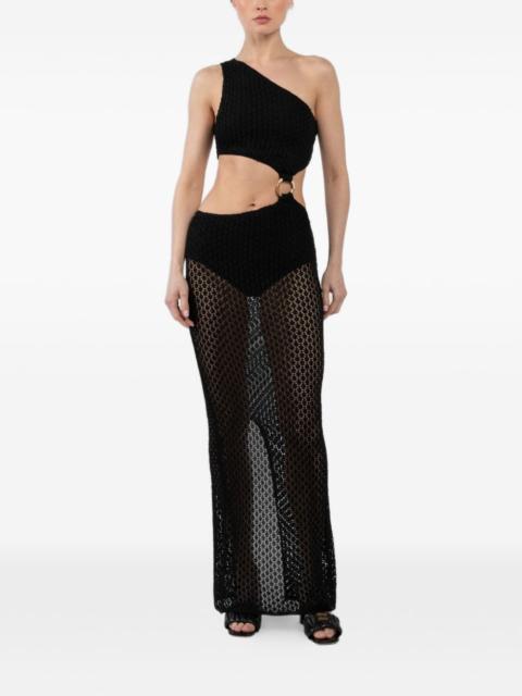 BANANHOT one-shoulder ring detail brie dress