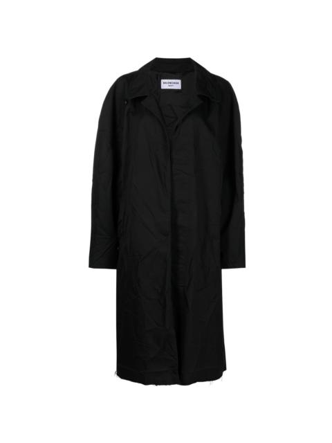 BALENCIAGA Midnight Blue Cotton Overcoat | italist | REVERSIBLE
