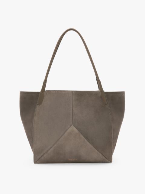 Victoria Beckham Victoria Tote Bag Large In Pebble Grey Suede
