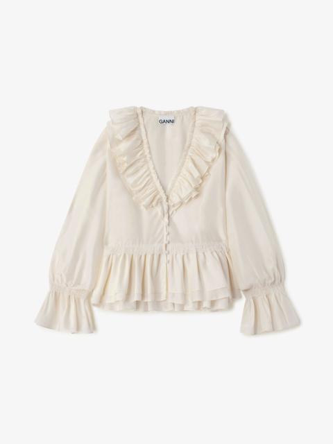 GANNI BLOUSE IN VISCOSE SILK
