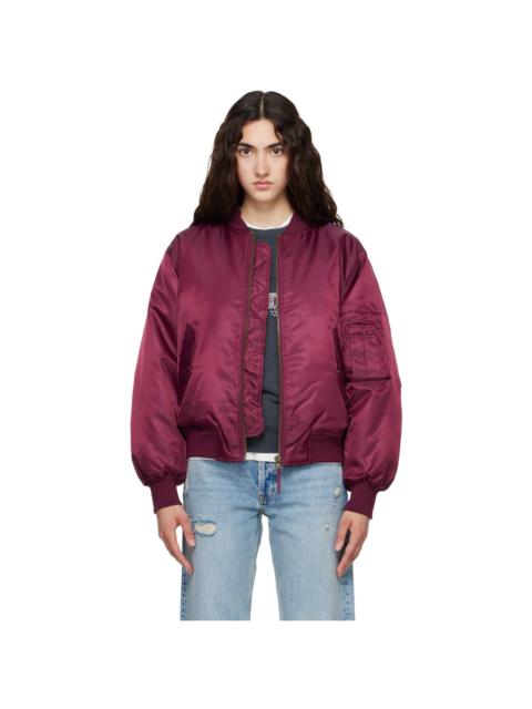 ANINE BING Burgundy Leon Bomber Jacket