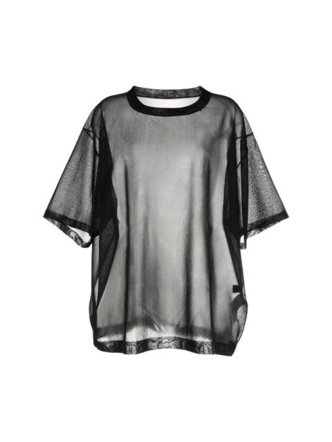 Yohji Yamamoto round-neck sheer T-shirt