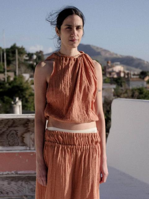 BASERANGE Diph Top - Crinkle Linen