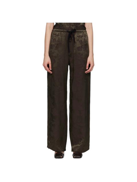 MM6 Maison Margiela Khaki & Burgundy Jacquard Trousers