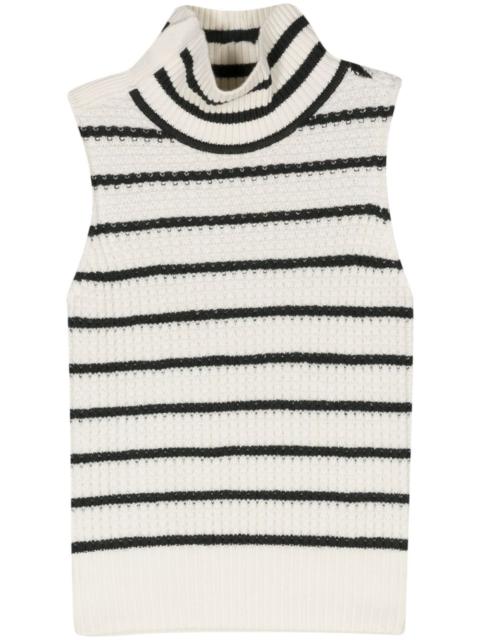 forte_forte striped sleeveless blouse