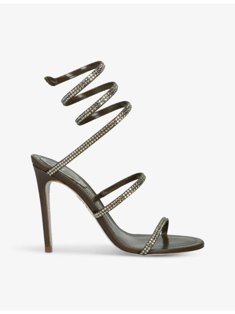 RENE CAOVILLA Cleo II 105 crystal-embellished leather heeled sandals