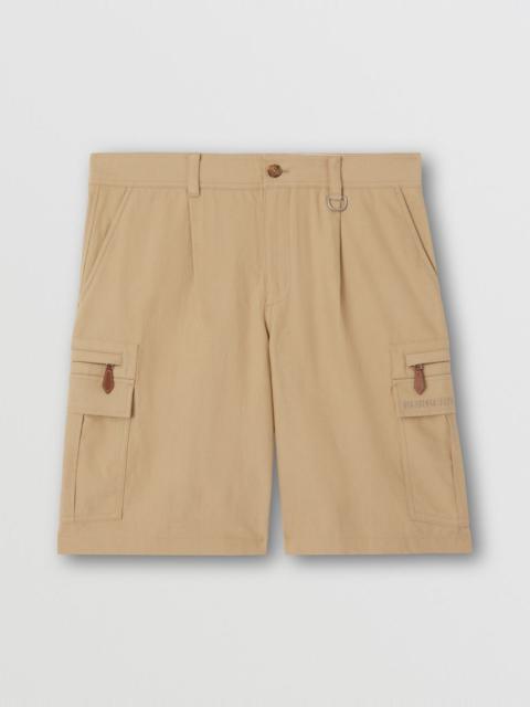 D-ring Detail Cotton Linen Shorts