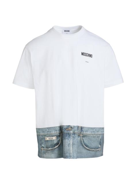 Moschino Men's Jeans Cotton Crewneck T-Shirt - White