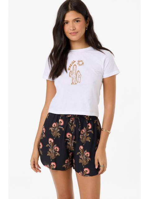 O'Neill Millie Block Print Floral Beach Shorts