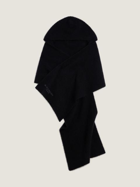 Givenchy GIVENCHY PARIS HOODED SCARF IN ALPACA WOOL