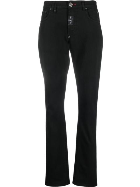 PHILIPP PLEIN Hexagon mid-rise slim-cut jeans