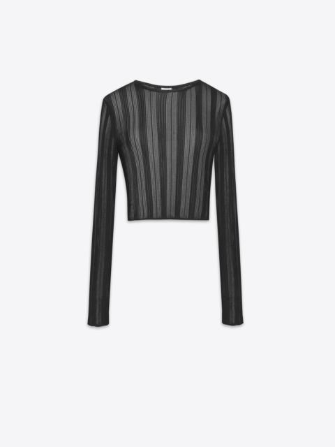 SAINT LAURENT cropped top in striped knit