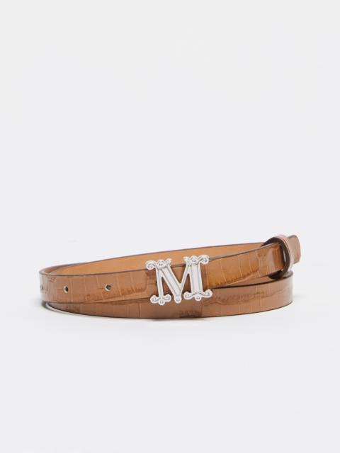 MGRAZIATA15CROC Crocodile-print leather Monogram belt