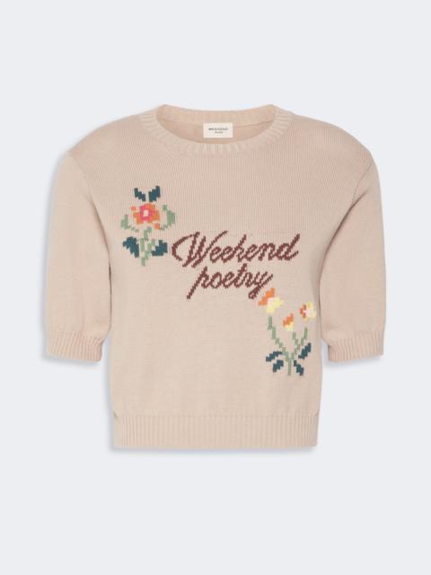 WEEKEND Max Mara FIACRE Embroidered cotton yarn sweater - SAND