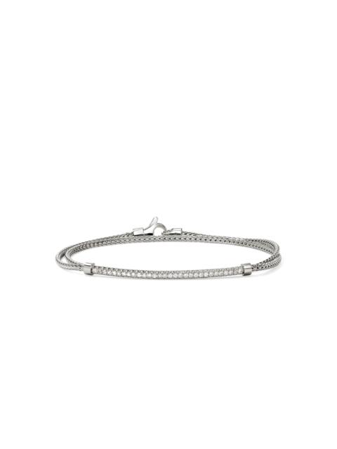 JOHN HARDY JH Essential Pavé Wrap Bracelet, Sterling Silver, Diamonds, 1.8MM