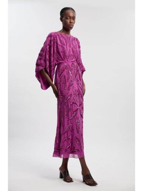 KAREN MILLEN Kimono Sleeve Embellished Midaxi Dress