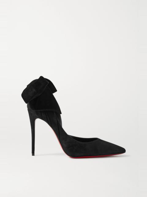 Rabakate 100 bow-embellished suede pumps