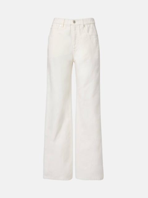 Brunello Cucinelli Cotton and linen wide-leg pants