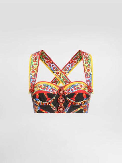 Dolce & Gabbana Carretto-print poplin top
