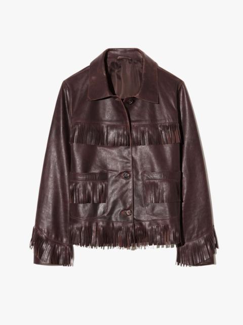 NILI LOTAN LAZARE FRINGE LEATHER JACKET