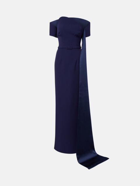 Safiyaa Giorgia off-shoulder crêpe gown