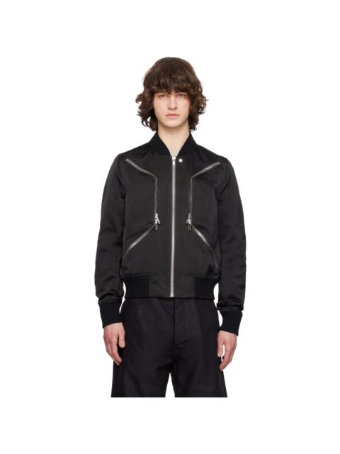 Rick Owens Black Temple Heizer Flight Bomber Jacket