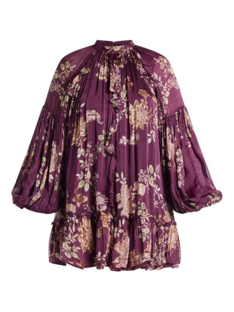 HEMANT & NANDITA Savi ruffled floral mini dress