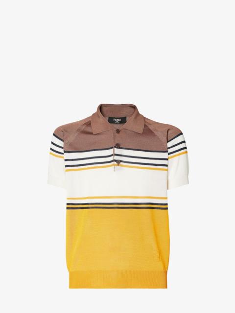 FENDI Polo shirt Multicolor striped viscose polo shirt