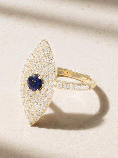 ANITA KO Evil Eye 18-karat Gold, Sapphire And Diamond Ring