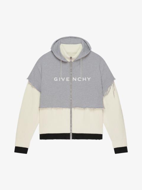 Givenchy CUT & LAYER HOODIE IN WOOL AND COTTON | REVERSIBLE