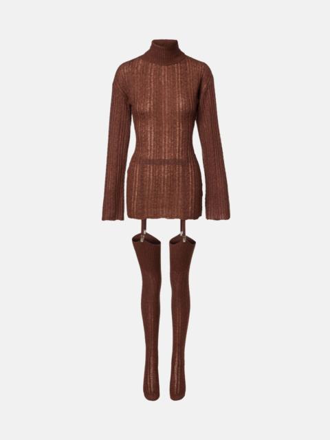 AYA MUSE Belted semi-sheer minidress