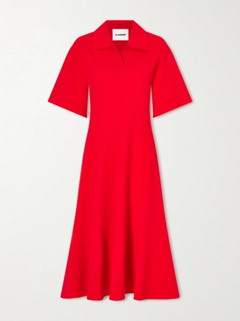Jil Sander Paneled Crepe Midi Dress