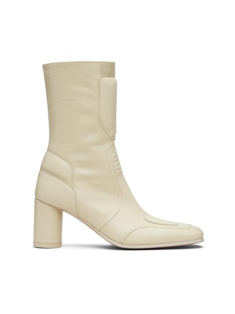MM6 Maison Margiela Off-White Biker Ankle Boots