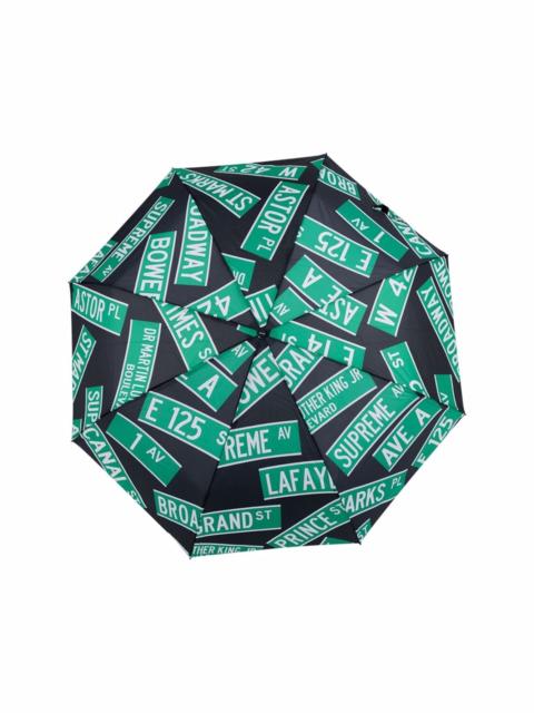 Supreme x Shedrain street signs umbrella